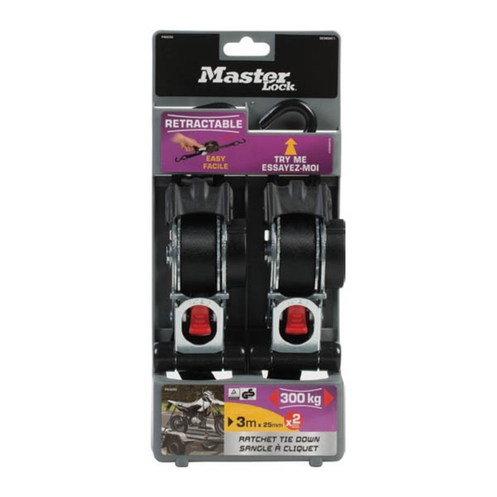 Set of 2 straps with retractable ratchet & hook S 3238EURDAT