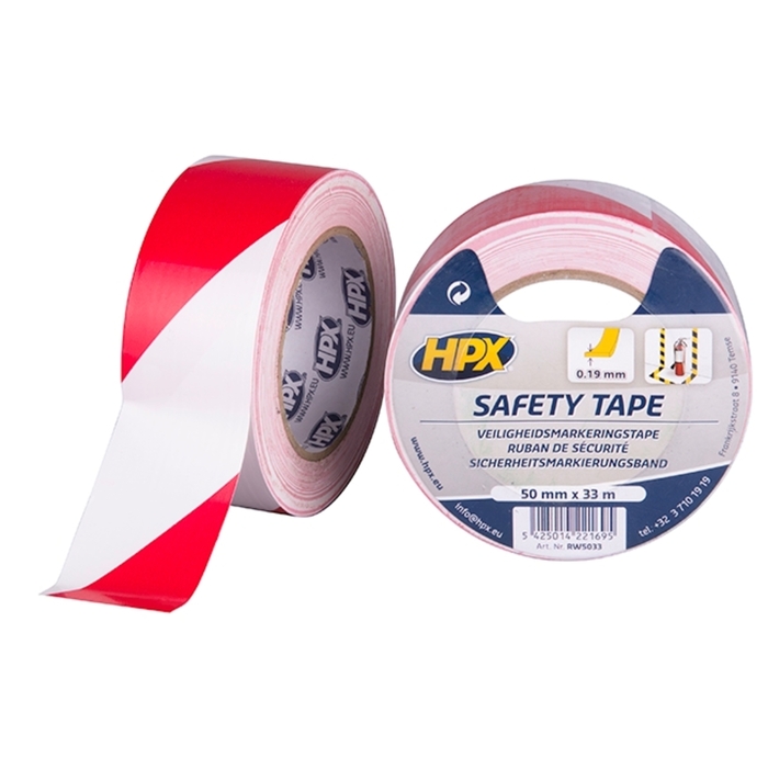 Marking tape red/white 50mmx33m RW5033