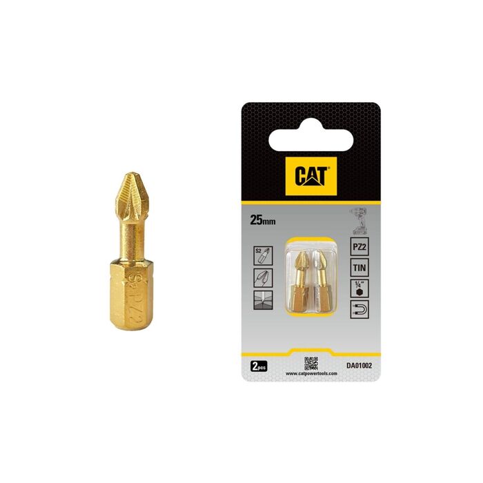 CAT Μύτη κατσαβιδιού αστέρι με μέγεθος PZ2 25mm συσκευασία 2τεμ. DA01002 CAT Μύτη κατσαβιδιού αστέρι με μέγεθος PZ2 25mm συσκευασία 2τεμ. DA01002