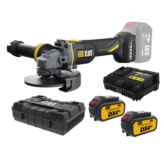 CAT Combo-19 Γωνιακός τροχός μπαταρίας 125mm DX3010B + δώρο κασετίνα + -50% 2 μπαταρίες 4.0ah DXB4 + -40% φορτιστή 15Ah DXC15 CAT Combo-19 Γωνιακός τροχός μπαταρίας 125mm DX3010B + δώρο κασετίνα + -50% 2 μπαταρίες 4.0ah DXB4 + -40% φορτιστή 15Ah DXC15