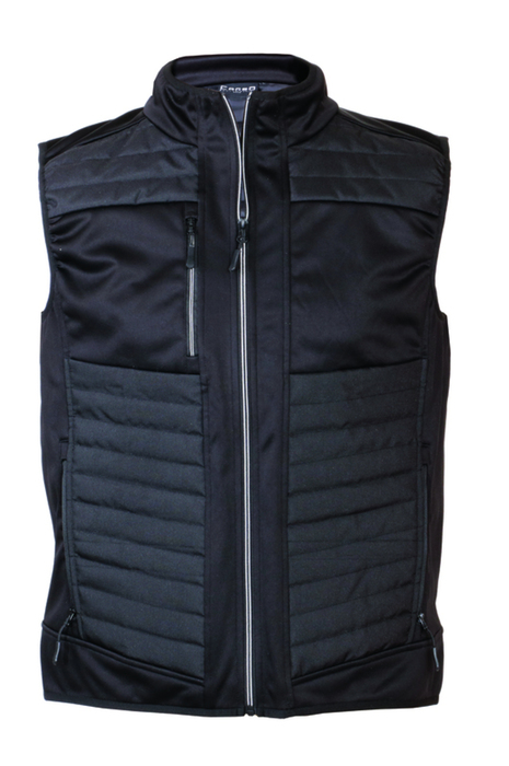 Bodywarmer waterproof made of  two materials BLACK/BLACK