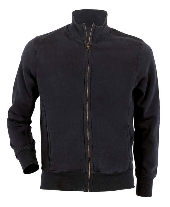 Sweat jacket fleece rib neck 330gr COLORS BLACK Sweat jacket fleece rib neck 330gr COLORS BLACK