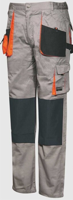 Trouser with oxford fabric parts ΓΚΡΙ/ΠΟΡΤΟΚΑΛΙ