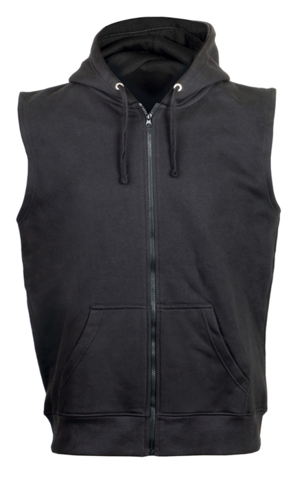 Αμάνικη ζακέτα φούτερ με κουκούλα 330 gsm BLACK
