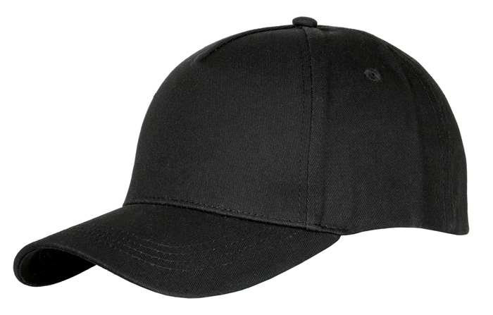 Cap 5panel 100% cotton BLACK