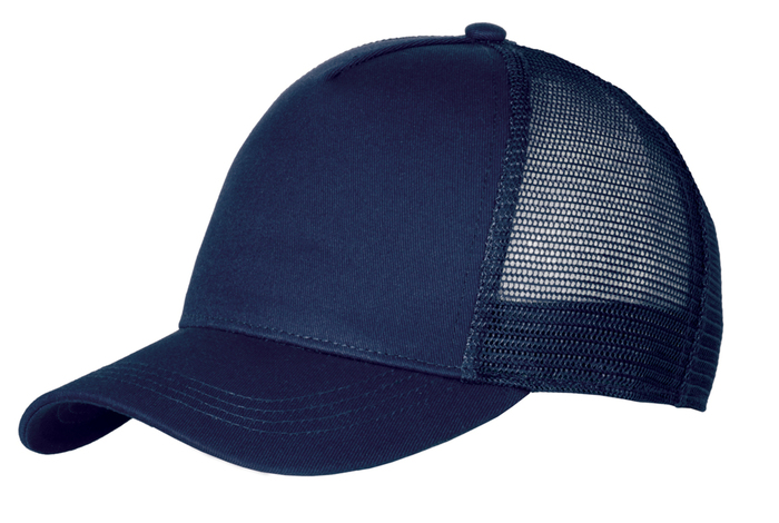 Mesh trucker cap 5panel  100% cotton twill NAVY/NAVY
