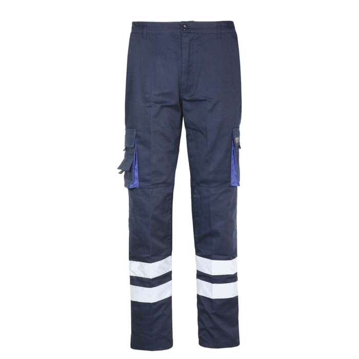 Working trouser with two reflective tapes NAVY/ROYAL