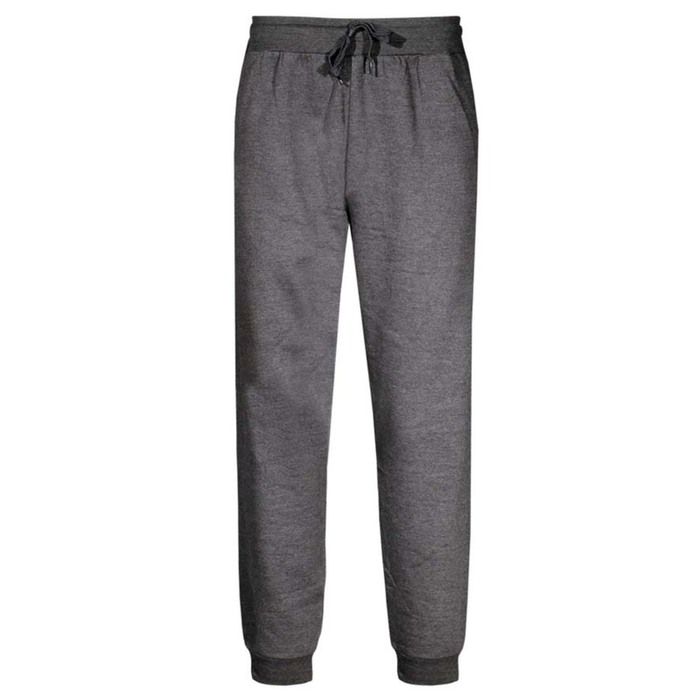 Fleece sport trouser with latex on ankle CHARCOAL
