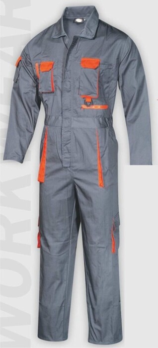 Ολόσωμη φόρμα εργασίας ΓΚΡΙ/ΠΟΡΤΟΚΑΛΙ