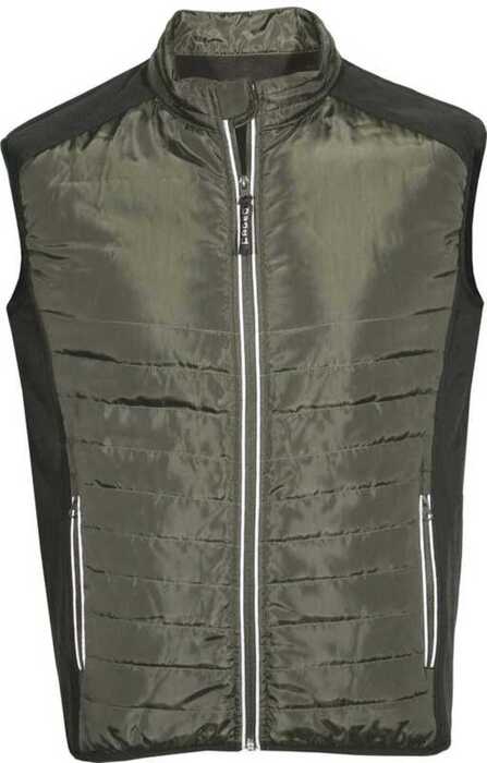 Γιλέκο δύο υλικών OVERSIZE KHAKI/BLACK