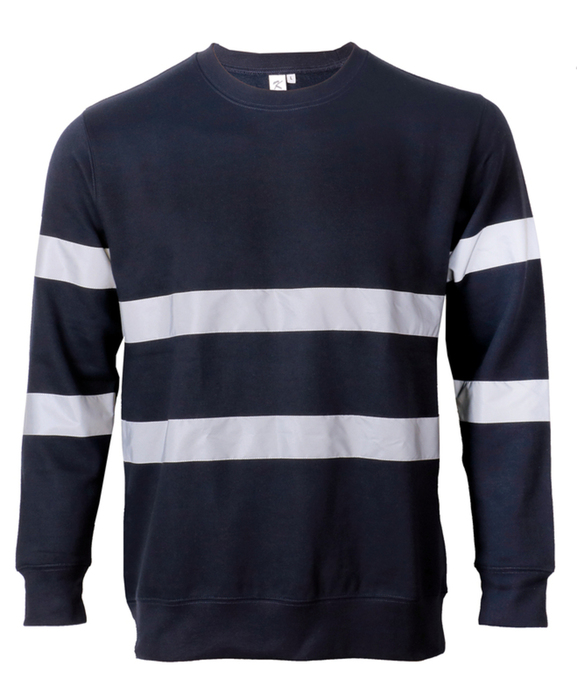 Sweatshirt round neck with reflective tapes NAVY