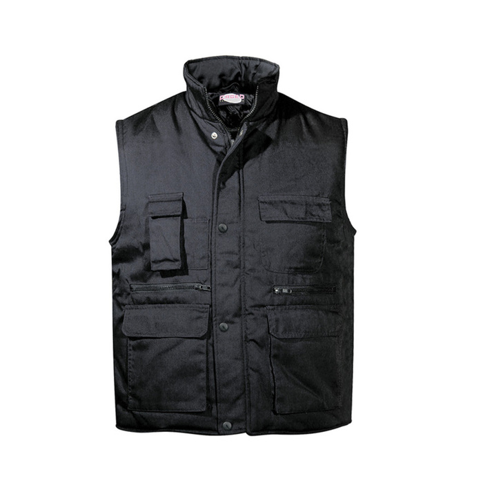 Γιλέκο υφασμάτινο με επένδυση OVERSIZE BLACK