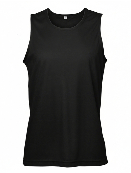 Μπλουζάκι αμάνικο πικέ dry fit BLACK