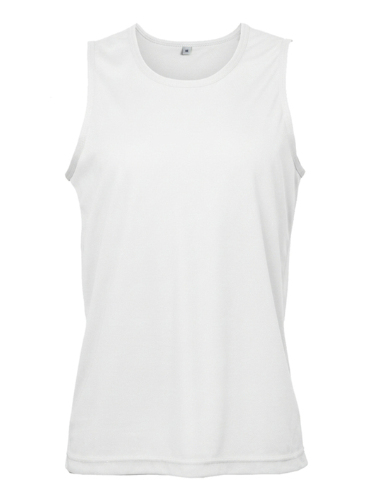 Μπλουζάκι αμάνικο πικέ dry fit WHITE