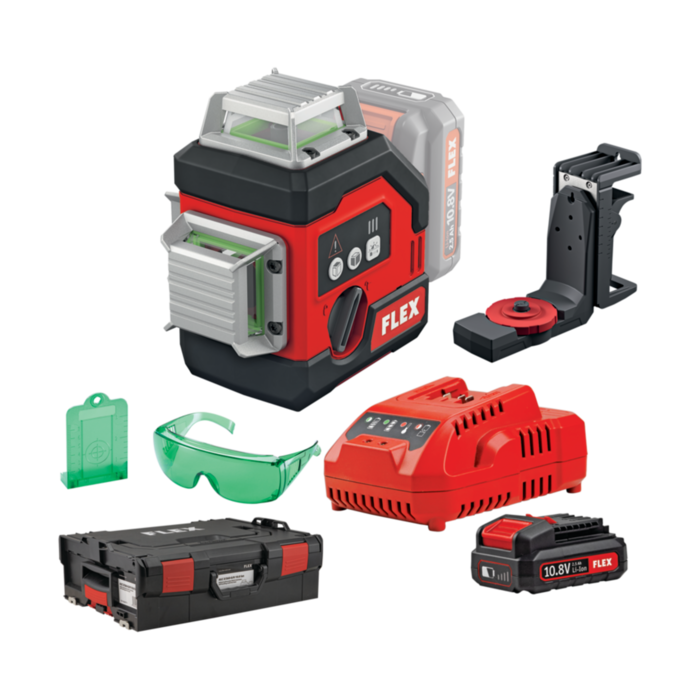 FLEX ΑΛΦΑΔΙ LASER 3x360° (ΠΡΑΣΙΝΟ) ΜΠΑΤΑΡΙΑΣ ALC 3/360-G/R 12 Set