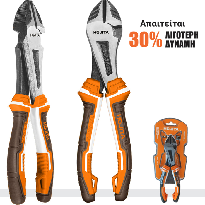 HIGH LEVERAGE HEAVY-DUTY DIAGONAL CUTTING PLIERS 180MM