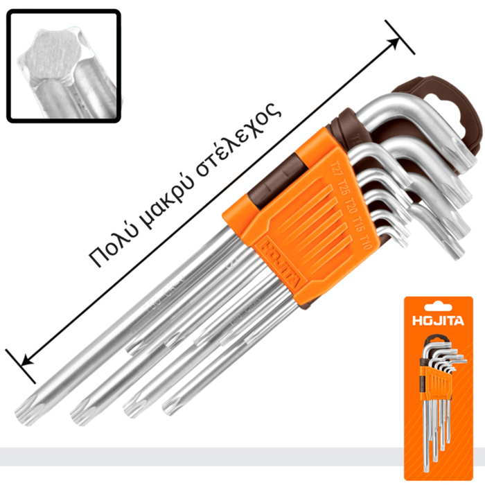 TORX KEY EXTRA LONG 9PCS