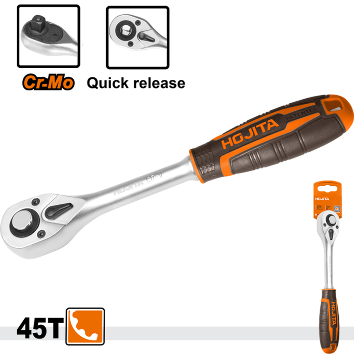 RATCHET WRENCH RUBBER HANDLE  CRV 260MM