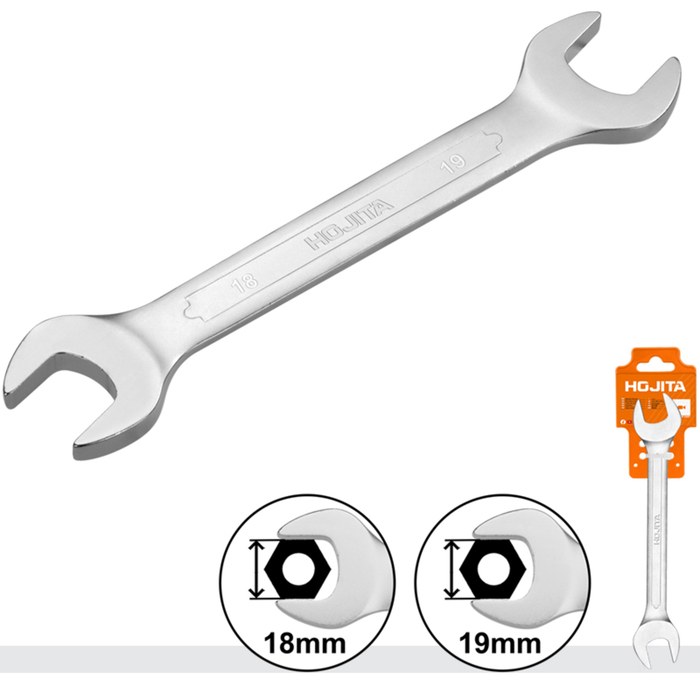 DOUBLE OPEN END SPANNER 18X19MM 