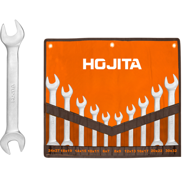 10PCS DOUBLE OPEN END SPANNER SET