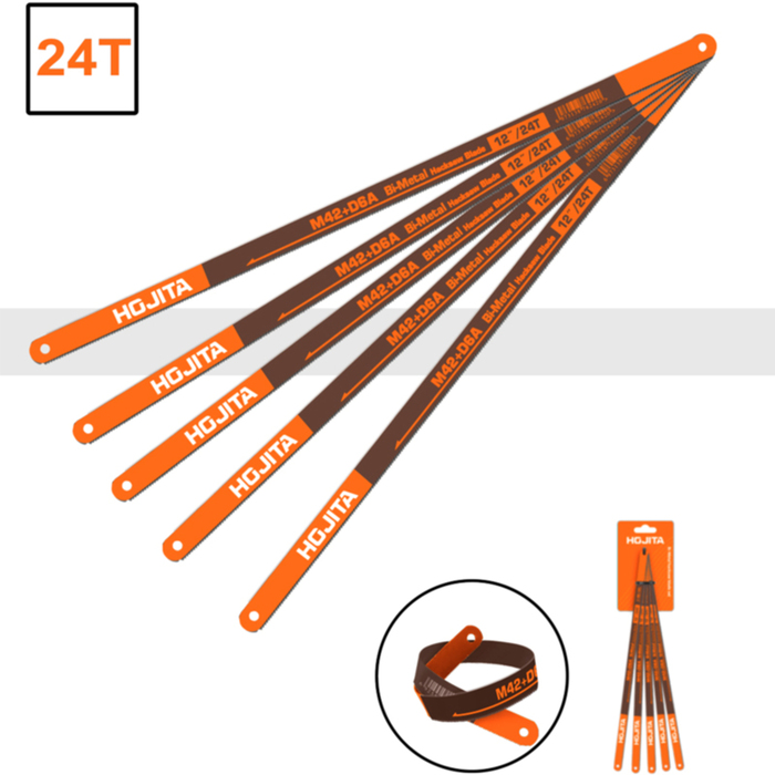 BI-METAL HACKSAW BLADE SET 5PCS  24T 300MM
