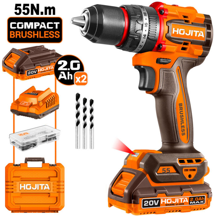 IMPACT DRILL 55NM 20V SET