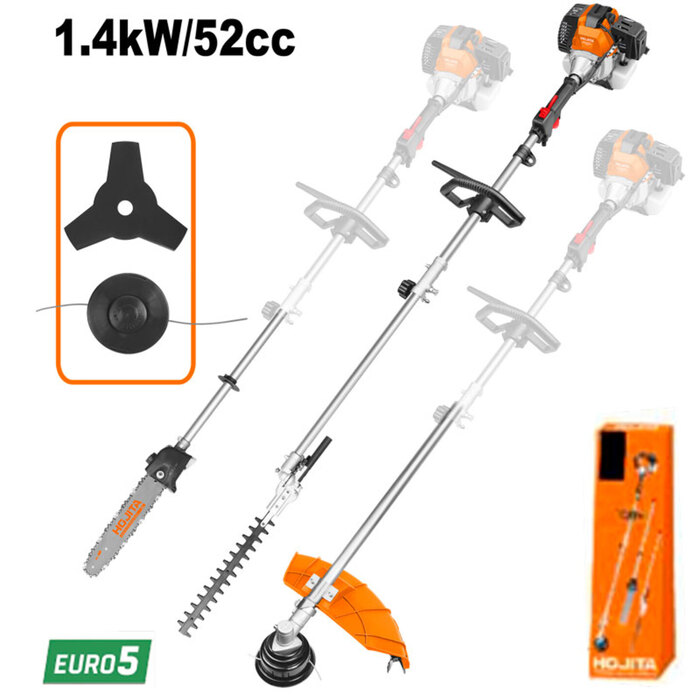 4-IN-1 GASOLINE HEDGE TRIMMER MULTI TOOL 52CC 1,4KW