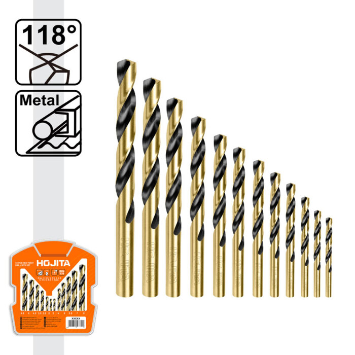 12 PCS HSS TWIST DRILL BITS SET