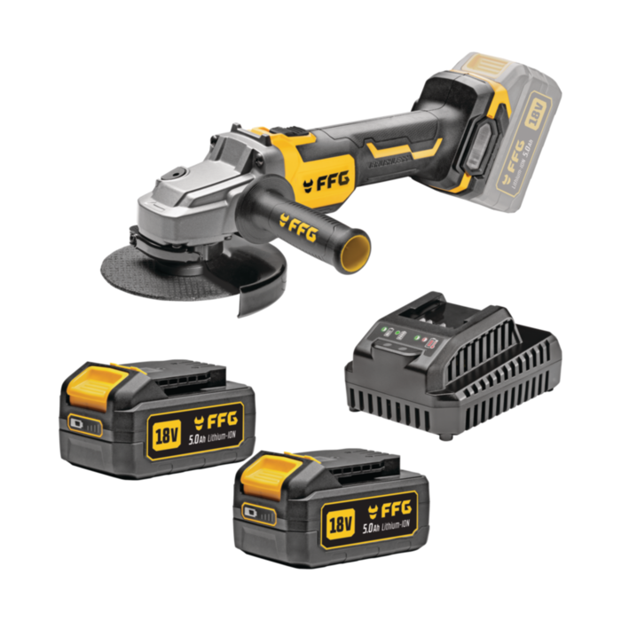 ΓΩΝΙΑΚΟΣ ΤΡΟΧΟΣ ΜΠΑΤΑΡΙΑΣ AG 125 18V PRO -2x5,0Ah FF Group ΓΩΝΙΑΚΟΣ ΤΡΟΧΟΣ ΜΠΑΤΑΡΙΑΣ AG 125 18V PRO -2x5,0Ah FF Group