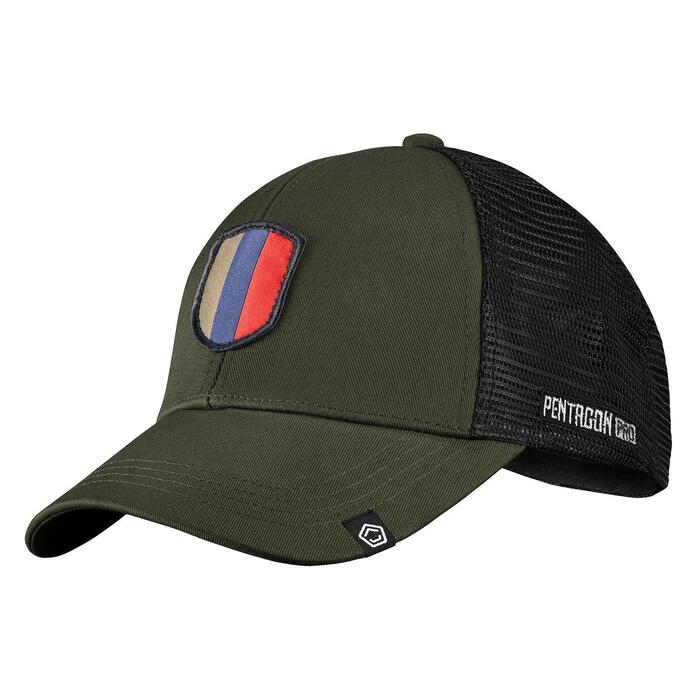 CREST TRUCKER CAP K13082-06-Olive Green