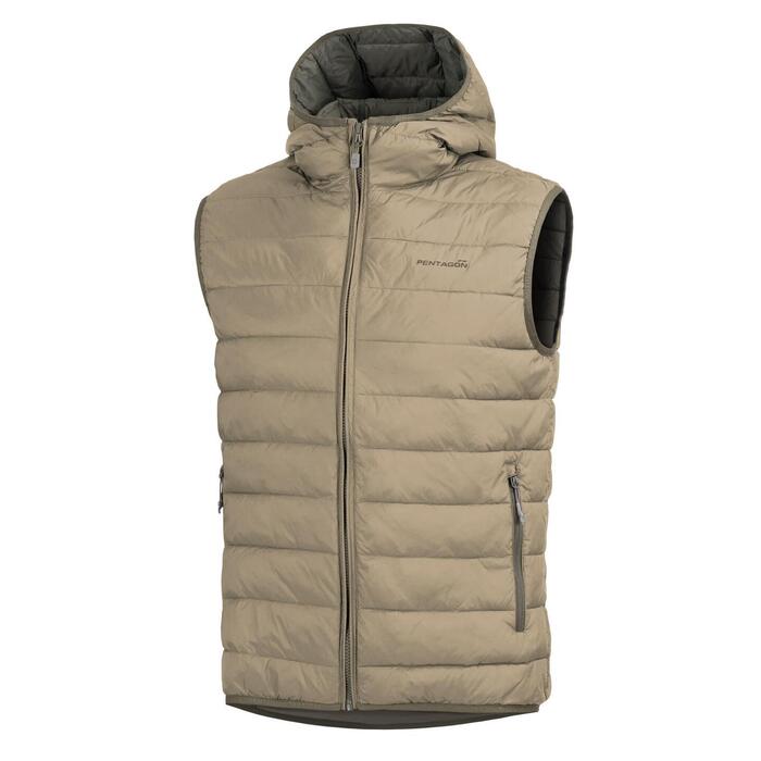AURORA 2.0 PUFFER HOODED VEST K04011-2.0-04-Khaki