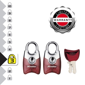 Set of 2 20mm nickel colored padlocks with the same key 4630EURTAST Photo 5