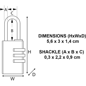 Λουκέτο μπρούτζινο 20mm με συνδυασμό, MASTERLOCK 620EURD Φωτογραφία 5
