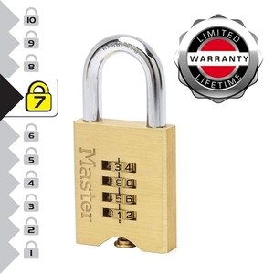 Λουκέτο μπρούτζινο 50mm με συνδυασμό, MASTERLOCK 651EURD Φωτογραφία 3