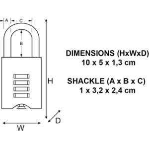 Λουκέτο μπρούτζινο 50mm με συνδυασμό, MASTERLOCK 651EURD Φωτογραφία 4