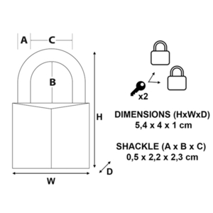 Σετ 2 λουκέτα μπρούτζινα 40mm Magnum, MASTERLOCK CAD40T Φωτογραφία 4