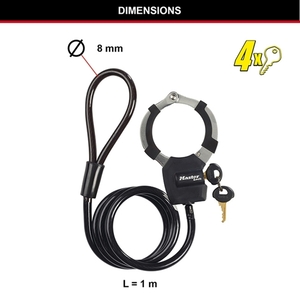 Συρματόσχοινο-χειροπέδα ποδηλάτου/e-scooter 1m Φ8mm 8275EURDPROBLK Φωτογραφία 4