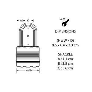 Λουκέτο EXCELL υψίστης ασφαλείας 64mm M15EURDLFCC Φωτογραφία 6