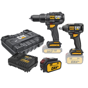 CAT Combo-06 Δραπανοκατσάβιδο κρουστικό DX12B + μπουλονόκλειδο DX72B + κασετίνα + δώρο μπαταρία 4.0Ah DXB4 + δώρο διπλό φορτιστή DXC42