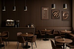 PS PANEL  ΜΕ 3D ΠΗΧΑΚΙΑ 08 RESIDENCE 21/122 mm DARK BROWN OAK Φωτογραφία 2