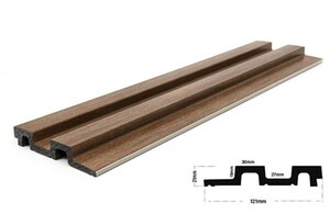 PS PANEL  ΜΕ 3D ΠΗΧΑΚΙΑ 44 RESIDENCE 21/122 mm BROWN OAK Φωτογραφία 4