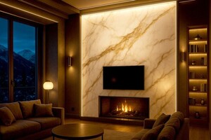 PVC MEGA PANEL 2.8/1220/2800mm CALACATTA GOLD 104 Φωτογραφία 4