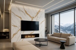 PVC MEGA PANEL 2.8/1220/2800mm CALACATTA GOLD 104 Φωτογραφία 5