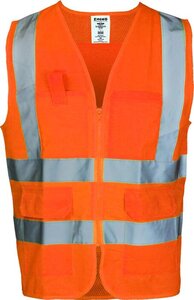 Γιλέκο υψηλής ευκρίνειας με φερμουάρ και τσέπες ORANGE
