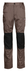 Working trousers stretch with reinforced knees ΟVΕRSΙΖΕ BROWN/BLACK