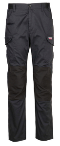 Working trousers stretch with reinforced knees ΟVΕRSΙΖΕ BLACK/BLACK