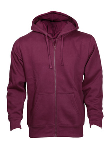 Sweat zipped hooded 330 gsm COLORS BURGUNDY