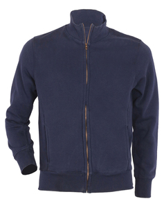 Sweat jacket fleece rib neck 330gr COLORS NAVY