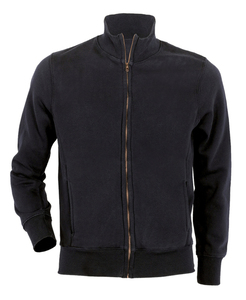 Ζακέτα φούτερ με rib γιακά 330gr COLORS BLACK