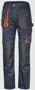 Trouser with oxford fabric parts NAVY/ORANGE